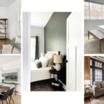 Collage of staged interiors demonstrating modern living rooms and bedrooms ideal for Airbnb listings.